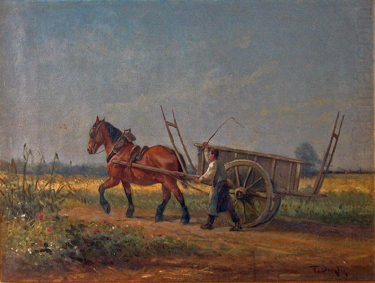 unknow artist Farmer with horse and cart china oil painting image
